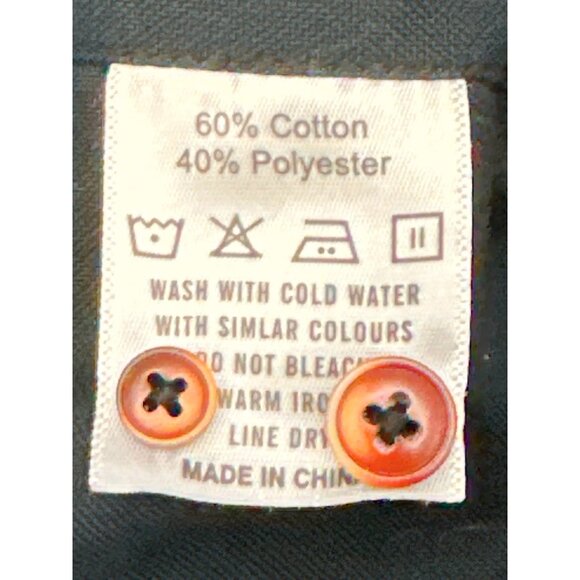 CCC Mens Stylish Button Up Chef Shirt Navy White Trim Wooden Buttons Size 3XL - Picture 4 of 5